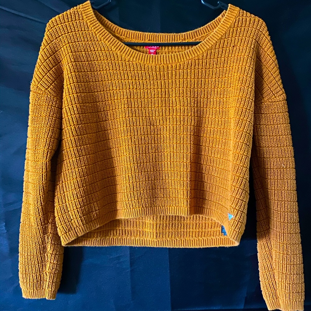 GUESS orange crop top sweater